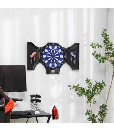 Electronic Dart Board Set with Cabinet, 31 Games, for 8 Players