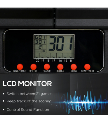 Electronic Dart Board Set with Cabinet, 31 Games, for 8 Players