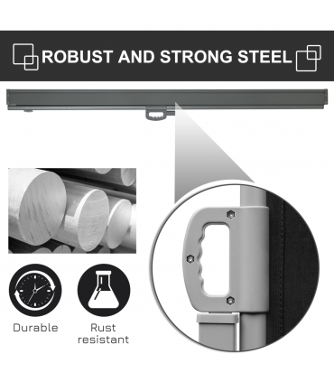 3x1.8M Retractable Side Awning Screen Fence Patio Privacy Divider Black