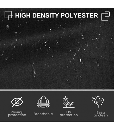 3x1.8M Retractable Side Awning Screen Fence Patio Privacy Divider Black