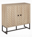 Embossed Arrow Storage Cabinet w/ Adjustable Shelf Metal Frame Handles Stylish