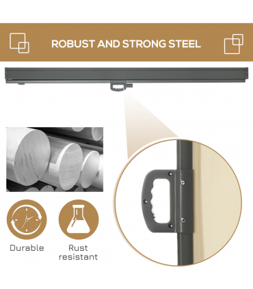 3x2M Retractable Side Awning Screen Fence Patio Privacy Divider Cream