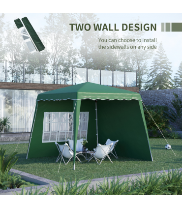 2.4 x 2.4m UV50+ Pop Up Gazebo Canopy Tent with Carry Bag, Green