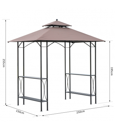 2.5x1.5m BBQ Tent Canopy Patio Outdoor Awning Gazebo Party Sun Shelter