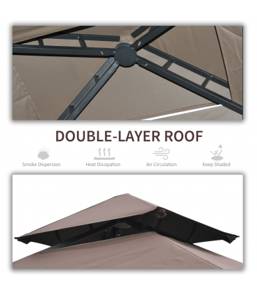 2.5x1.5m BBQ Tent Canopy Patio Outdoor Awning Gazebo Party Sun Shelter