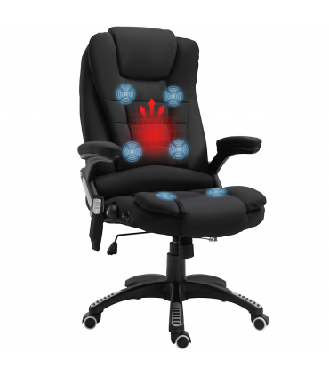 Executive Reclining Chair w/ Heating Massage Points Relaxing Headrest Black