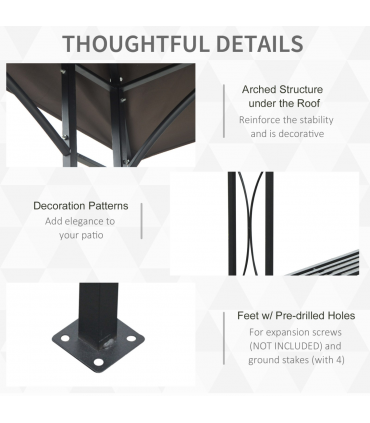 2.5x1.5m BBQ Tent Canopy Patio Outdoor Awning Gazebo Party Sun Shelter