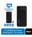 FX 20000 mAh Powerbank with Type-C 3A Output, Black