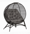 Egg Chair w/ Cushion Steel Frame and Side Pocket for Indoor Outdoor