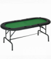Foldable Poker Table Casino Top 8 Players Game Trays Drink Holder