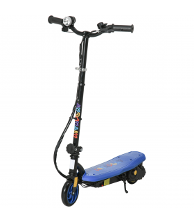 Folding Electric Scooter E-Scooter w/ LED Headlight, for Ages 7-14 Years - Blue