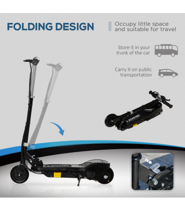 Folding Kids Electric Scooter 7-14 Adjustable Battery Power PU Wheels HOMCOM