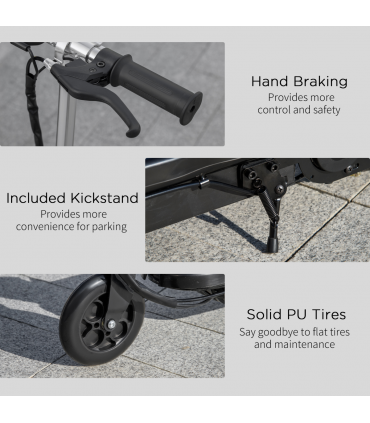 Folding Kids Electric Scooter 7-14 Adjustable Battery Power PU Wheels HOMCOM
