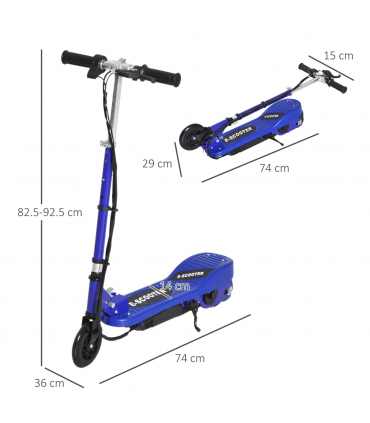 Folding Kids Electric Scooter 7-14 Adjustable Battery Power PU Wheels HOMCOM