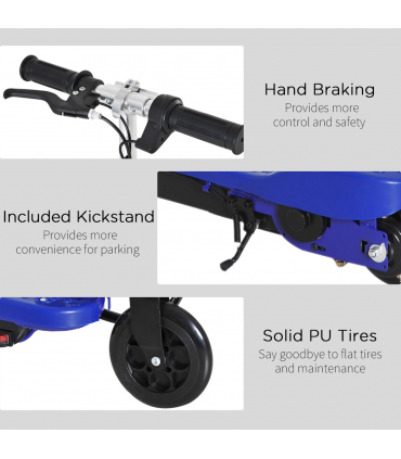 Folding Kids Electric Scooter 7-14 Adjustable Battery Power PU Wheels HOMCOM