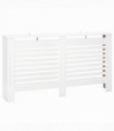 HOMCOM Modern Radiator Cover Cabinet Slatted Design MDF White Medium