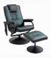 Freestanding Living Room Chair with High Density Cushion and Footrest Black