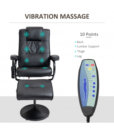 Freestanding Living Room Chair with High Density Cushion and Footrest Black