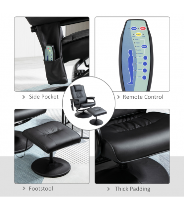 Freestanding Living Room Chair with High Density Cushion and Footrest Black