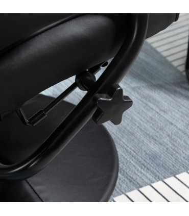 Freestanding Living Room Chair with High Density Cushion and Footrest Black