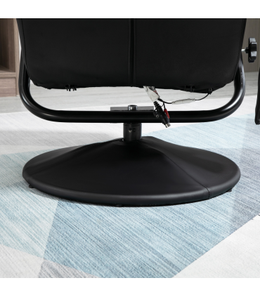 Freestanding Living Room Chair with High Density Cushion and Footrest Black