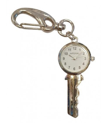Imperial Key Chain Clock Key Silver IMP706- CLEARANCE NEEDS RE-BATTERY
