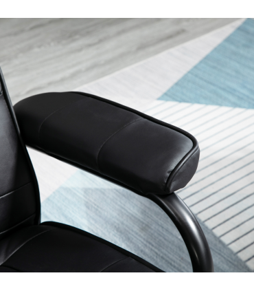 Freestanding Living Room Chair with High Density Cushion and Footrest Black