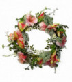 60cm Artificial Pink Lily Wreath