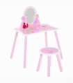 Girls Kids Pink Dressing Table Make Up Play Set Desk Chair Mirror HOMCOM