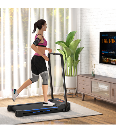 HOMCOM 1-6 km/h Folding Motorised Treadmill Walking w/ Remote Control, Blue