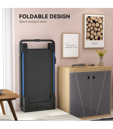 HOMCOM 1-6 km/h Folding Motorised Treadmill Walking w/ Remote Control, Blue