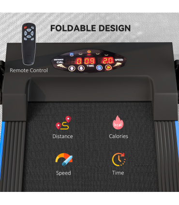 HOMCOM 1-6 km/h Folding Motorised Treadmill Walking w/ Remote Control, Blue