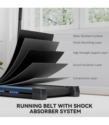 HOMCOM 1-6 km/h Folding Motorised Treadmill Walking w/ Remote Control, Blue