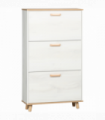 Shoe Storage Cabinet Cream Particle Board 70L x 23.5W x 122H cm Slimline Design