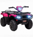 HOMCOM 12V Electric Quad Bike for Kids w/ LED Headlights, Music - Pink