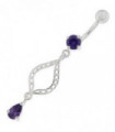 Ellipes Shape Dangling Belly Button Ring