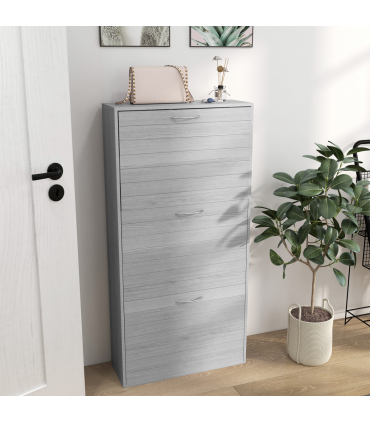 HOMCOM Slim Shoe Storage Cabinet with 3 Flip Drawers for 12 Pair of Shoes