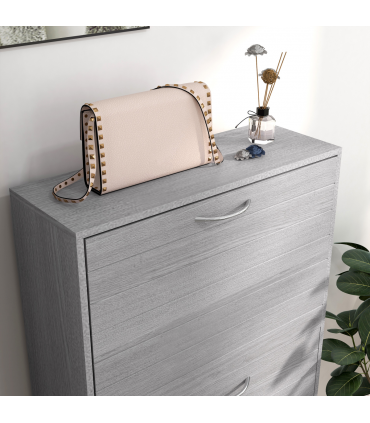 HOMCOM Slim Shoe Storage Cabinet with 3 Flip Drawers for 12 Pair of Shoes