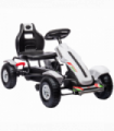 Children Pedal Go Kart w/ Adjustable Seat, Inflatable Tyres, Handbrake - White
