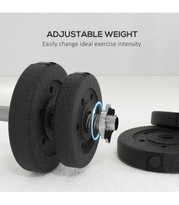 HOMCOM 25KG Adjustable Dumbbells Weight Set Hand Weight for Body Fitness