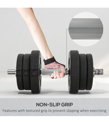 HOMCOM 25KG Adjustable Dumbbells Weight Set Hand Weight for Body Fitness