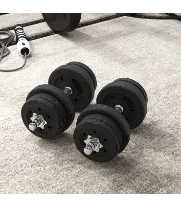 HOMCOM 25KG Adjustable Dumbbells Weight Set Hand Weight for Body Fitness