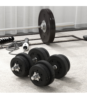 HOMCOM 25KG Adjustable Dumbbells Weight Set Hand Weight for Body Fitness