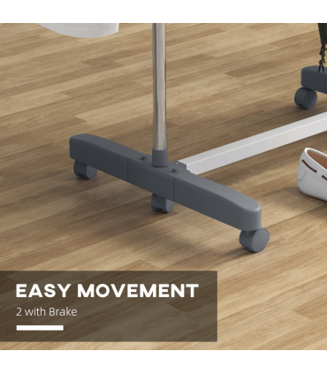 HOMCOM 3-Tier Large Clothes Airer Stainless Steel Clothes Drying Rack Grey