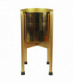 Medium Gold Stand with Gold Metal Planter 38.5cm x 18cm