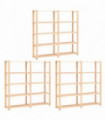5-Tier Storage Racks 3 pcs 170x38x170 cm Solid Pinewood 500 kg