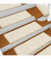 vidaXL Carpet Stair Treads 15 pcs 65x21x4 cm White