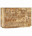 Alphabet Cabinet with 6 Drawers 120x35x79 cm Solid Mango Wood