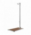Garden Shower with Brown Base 220 cm Stainless Steel