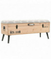 Storage Bench 110 cm Solid Firwood